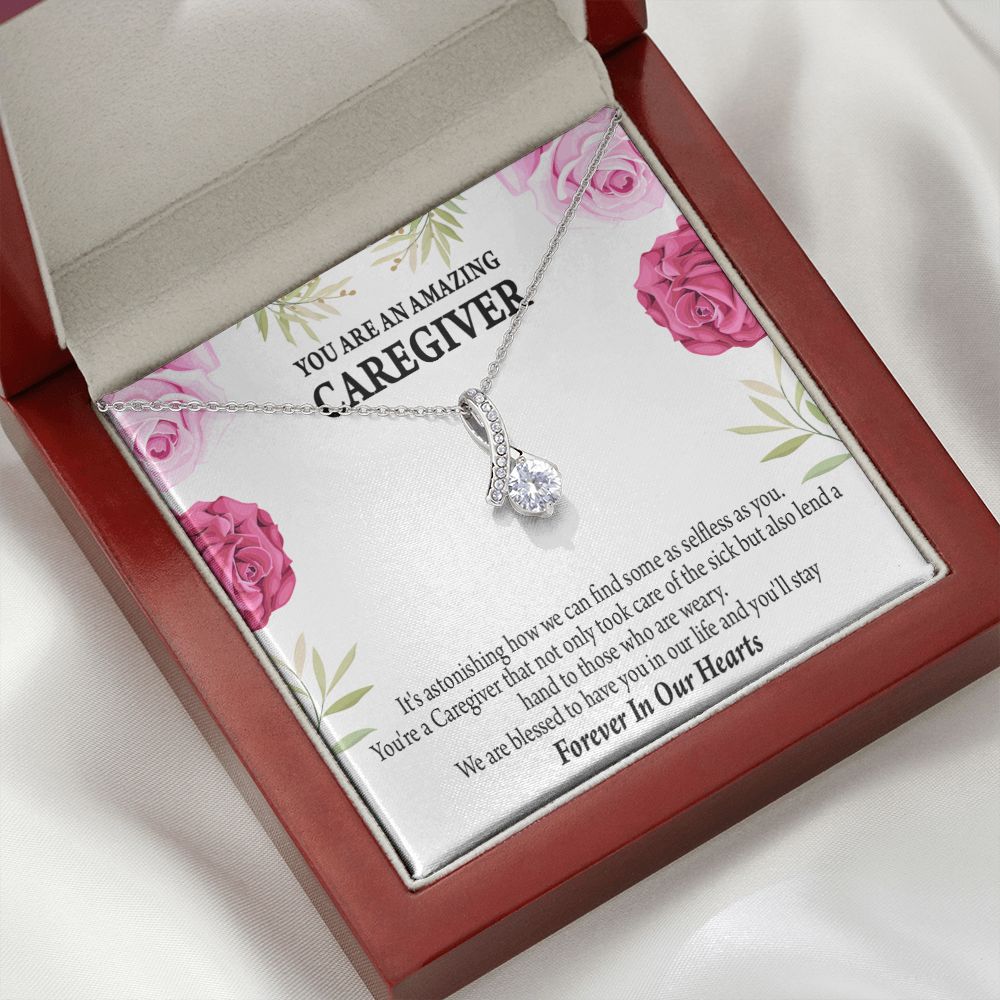 Caregiver Necklace Alluring Ribbon Necklace-Express Your Love Gifts