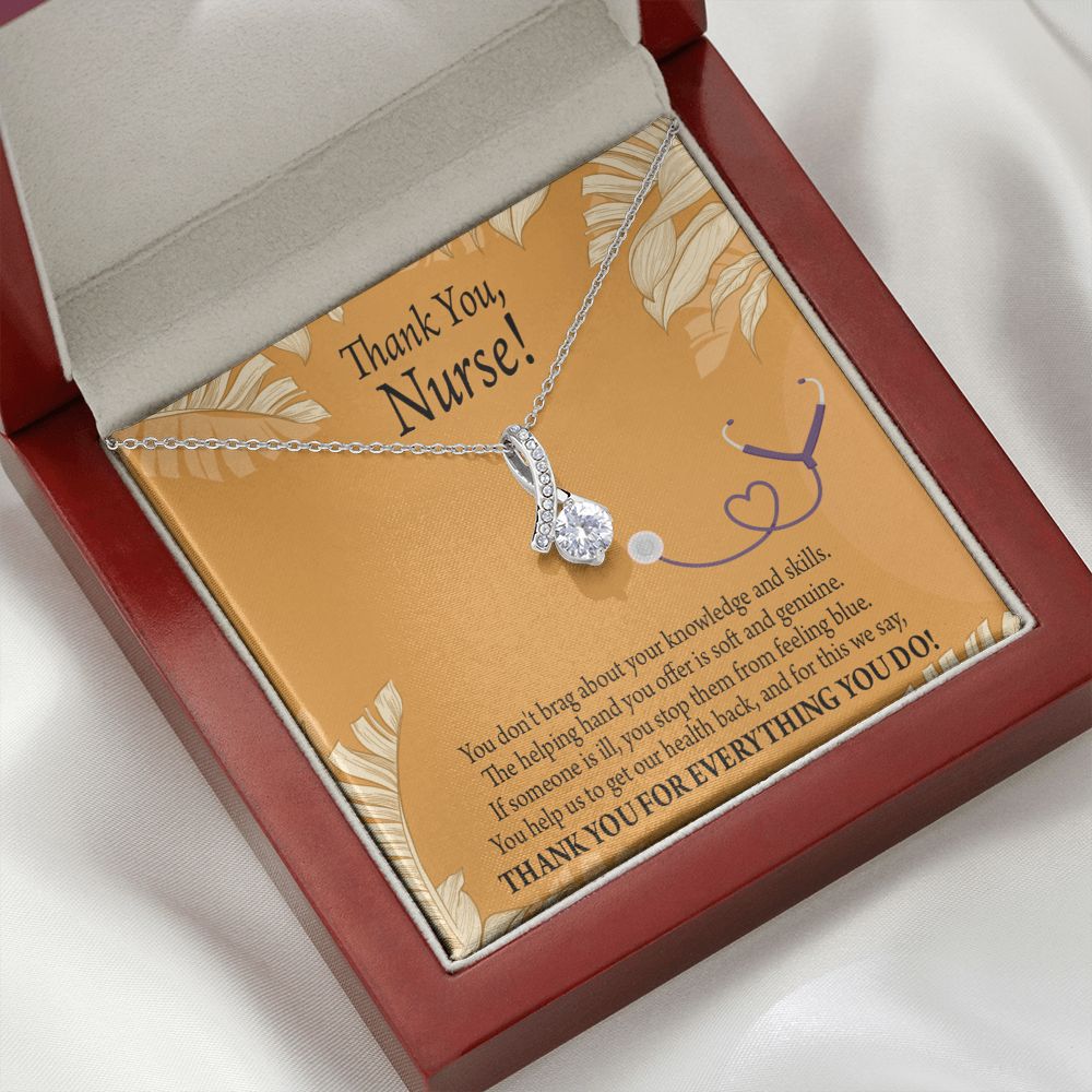 Thank You Nurse Gift Alluring Ribbon Necklace-Express Your Love Gifts