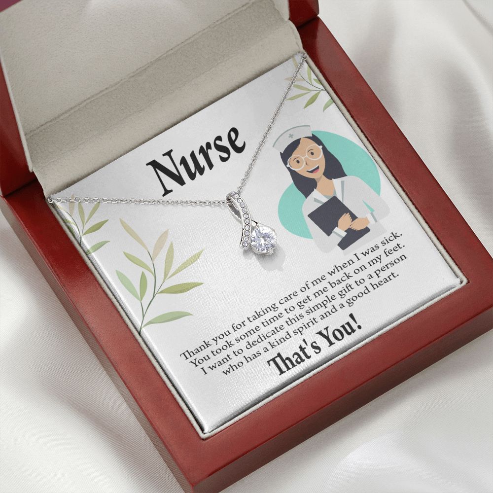 Simple Thank You Nurse Alluring Ribbon Necklace-Express Your Love Gifts