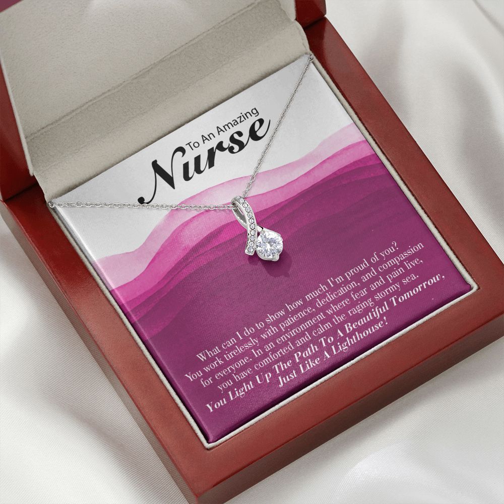 Inspirational Message for Nurse Alluring Ribbon Necklace-Express Your Love Gifts