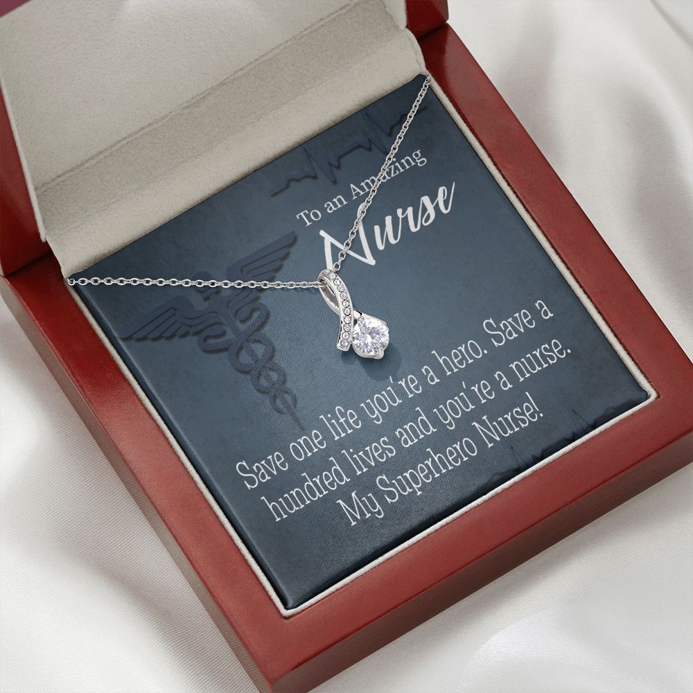 My Superhero Nurse! Alluring Ribbon Necklace-Express Your Love Gifts
