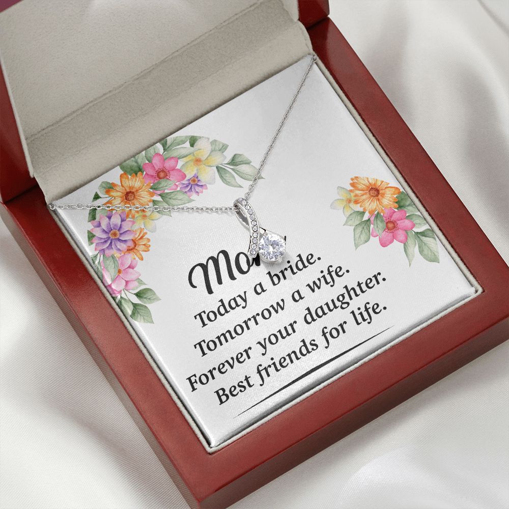 Mom Bestfriend For Life Alluring Ribbon Necklace-Express Your Love Gifts