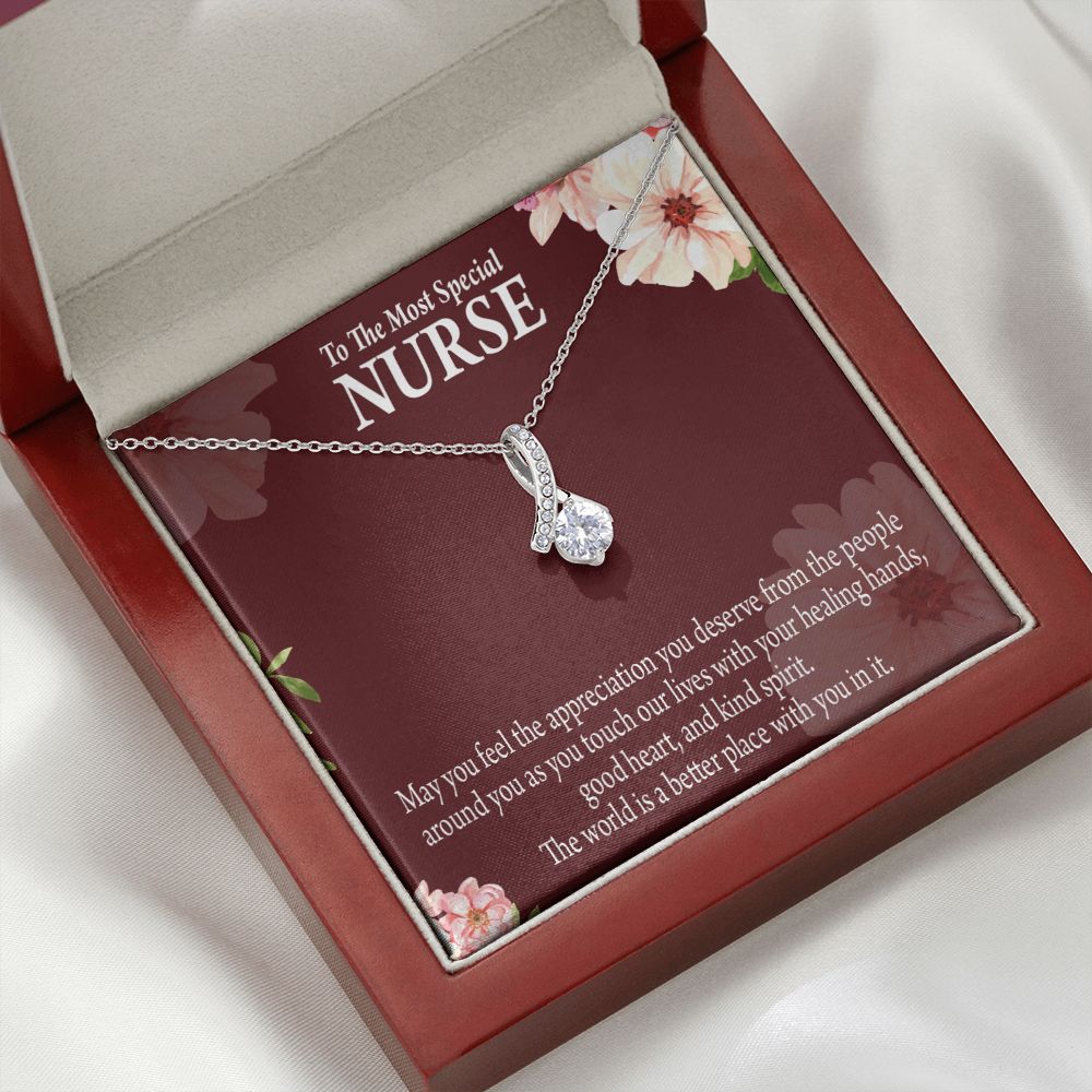 Special Nurse Alluring Ribbon Necklace-Express Your Love Gifts