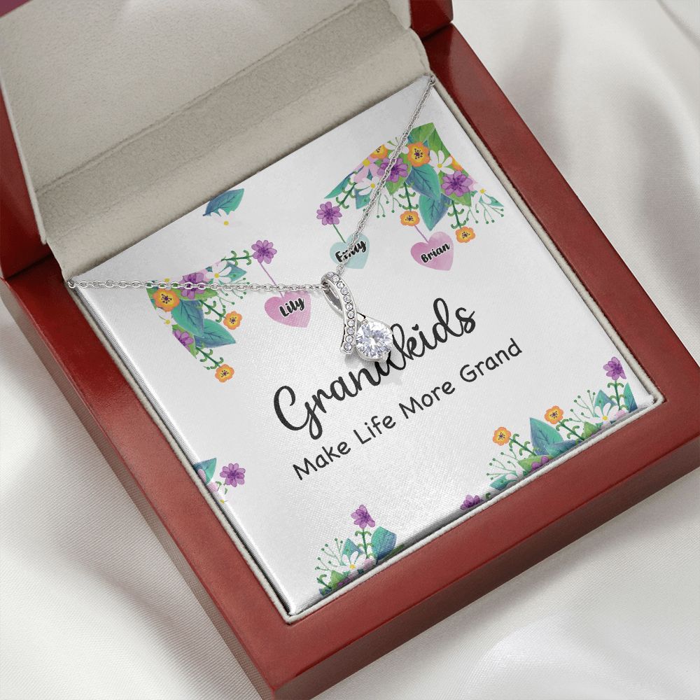 Grandkids Make Life More Grand Alluring Ribbon Necklace-Express Your Love Gifts