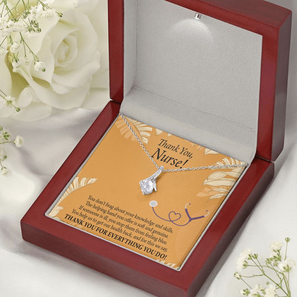 Thank You Nurse Gift Alluring Ribbon Necklace-Express Your Love Gifts