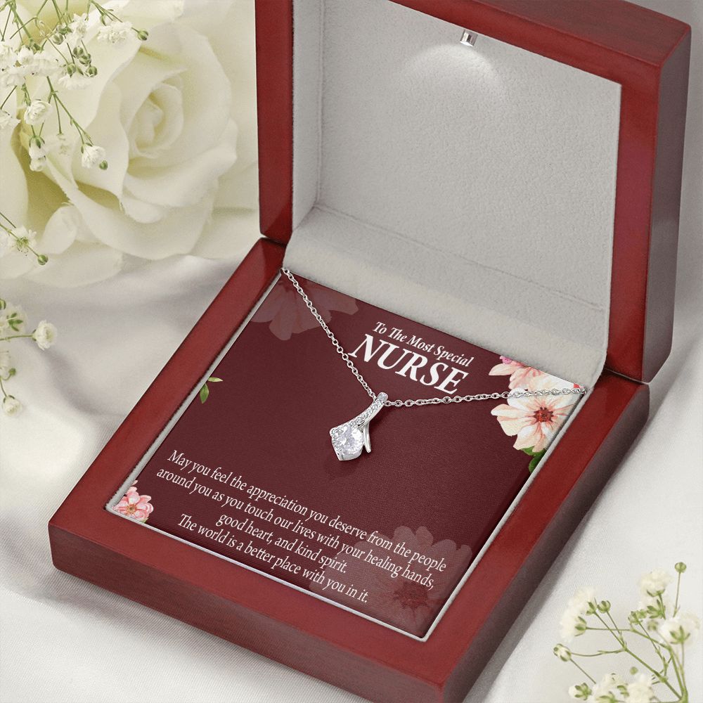 Special Nurse Alluring Ribbon Necklace-Express Your Love Gifts