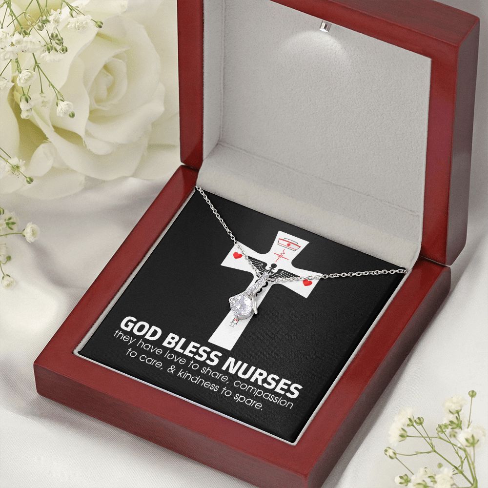 God Bless Nurses Alluring Ribbon Necklace-Express Your Love Gifts