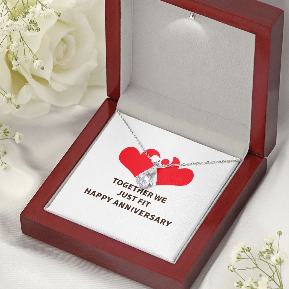 Together We Just Fit Alluring Ribbon Necklace-Express Your Love Gifts