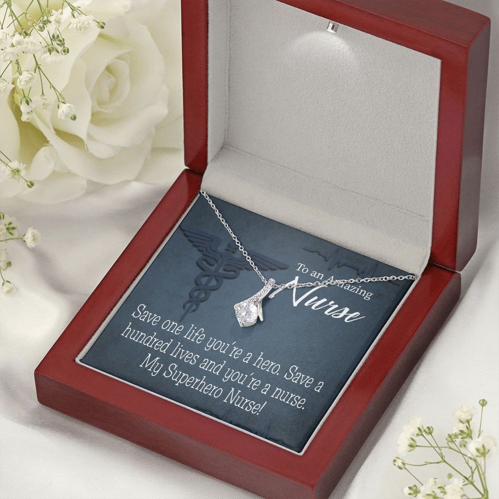My Superhero Nurse! Alluring Ribbon Necklace-Express Your Love Gifts