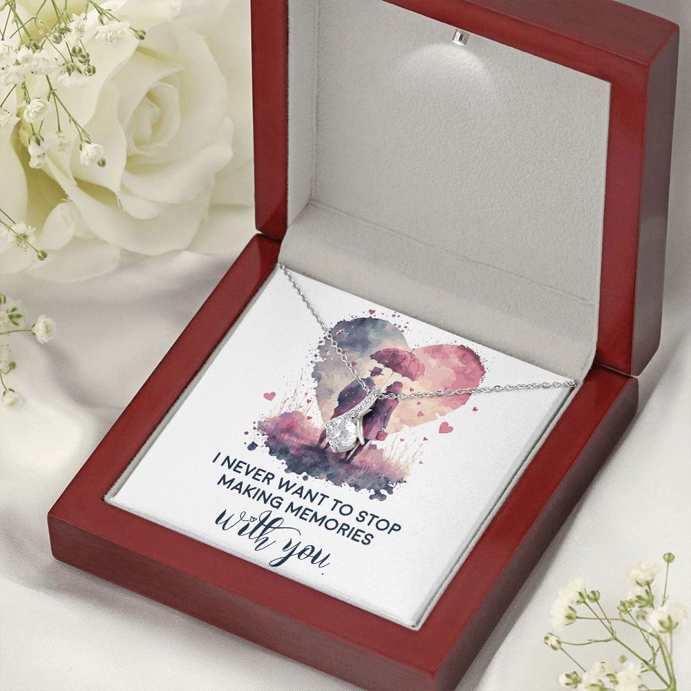 Never Stop Making Memories Alluring Ribbon Necklace-Express Your Love Gifts