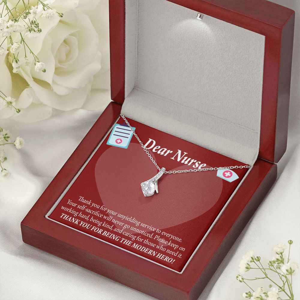 Thank You Ideas Nurses and Caregivers Alluring Ribbon Necklace-Express Your Love Gifts