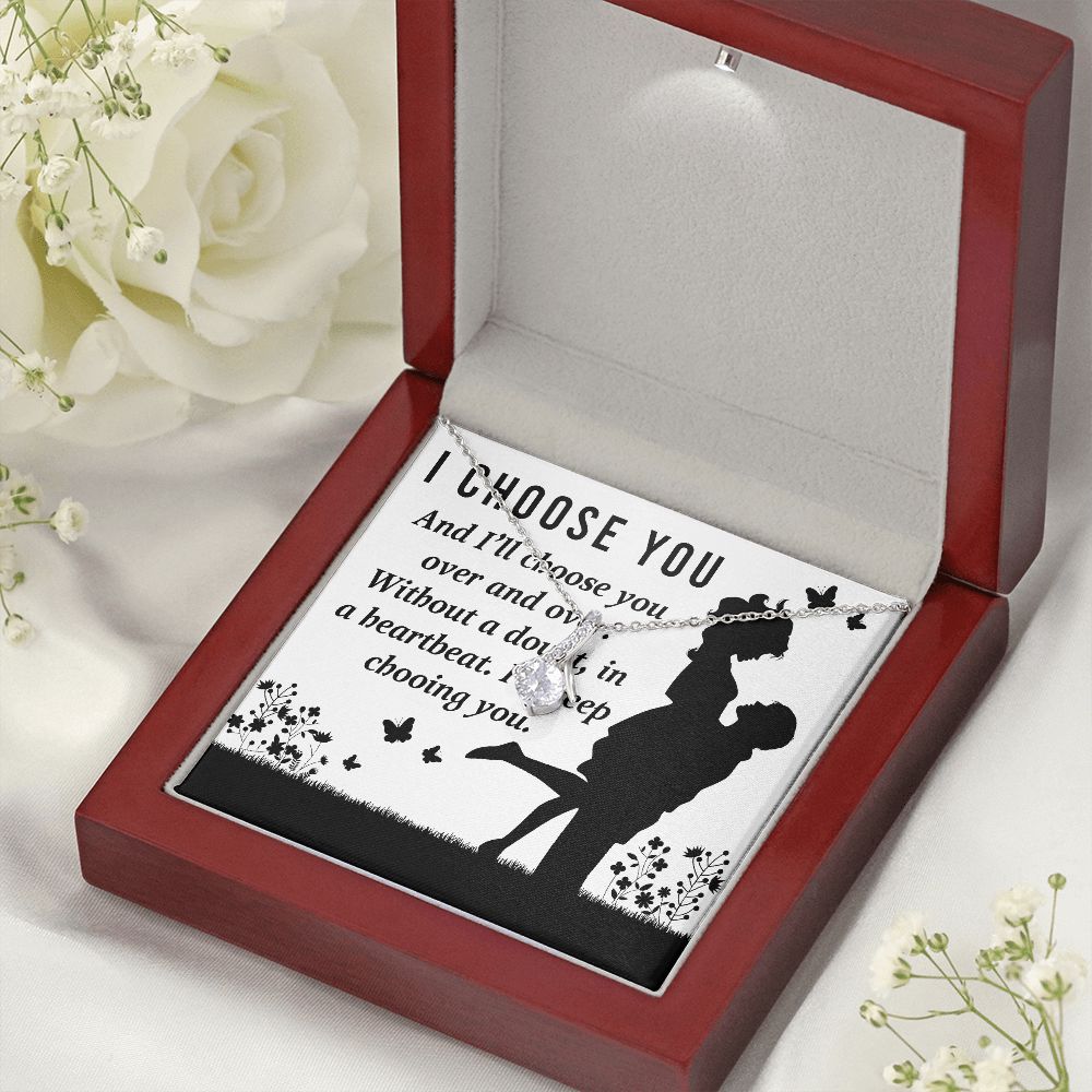 I Choose You Alluring Ribbon Necklace-Express Your Love Gifts