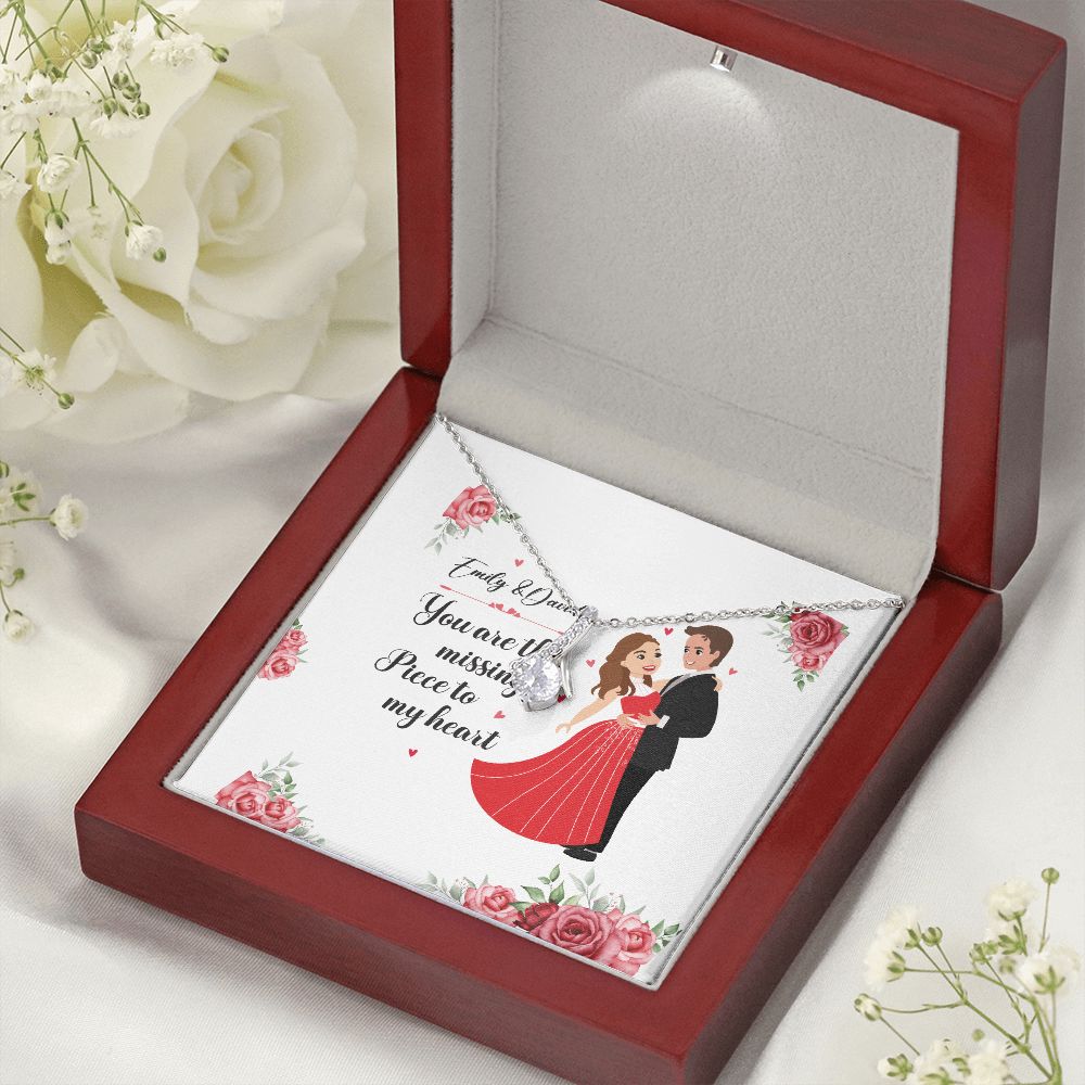 You Are The Missing Piece to My Heart Alluring Ribbon Necklace-Express Your Love Gifts