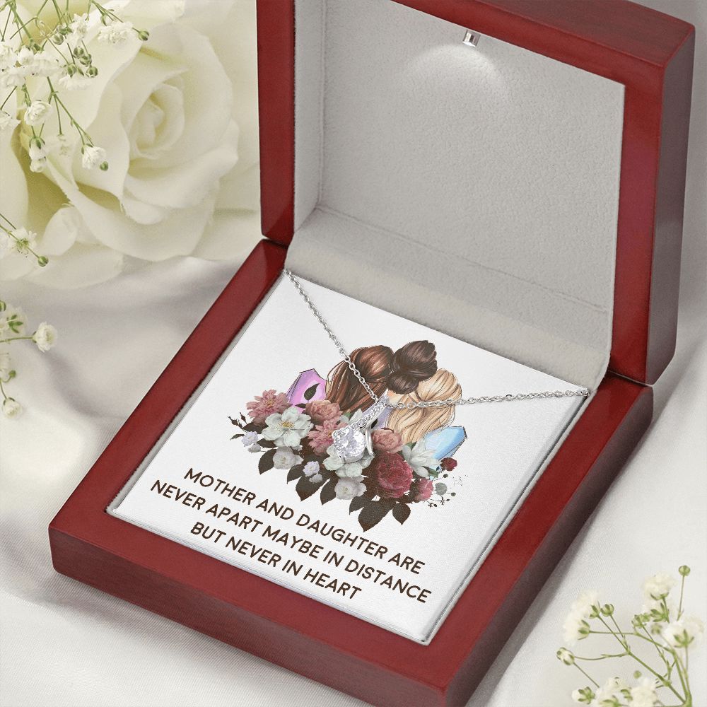 Mother and Daughter Never Apart Alluring Ribbon Necklace-Express Your Love Gifts