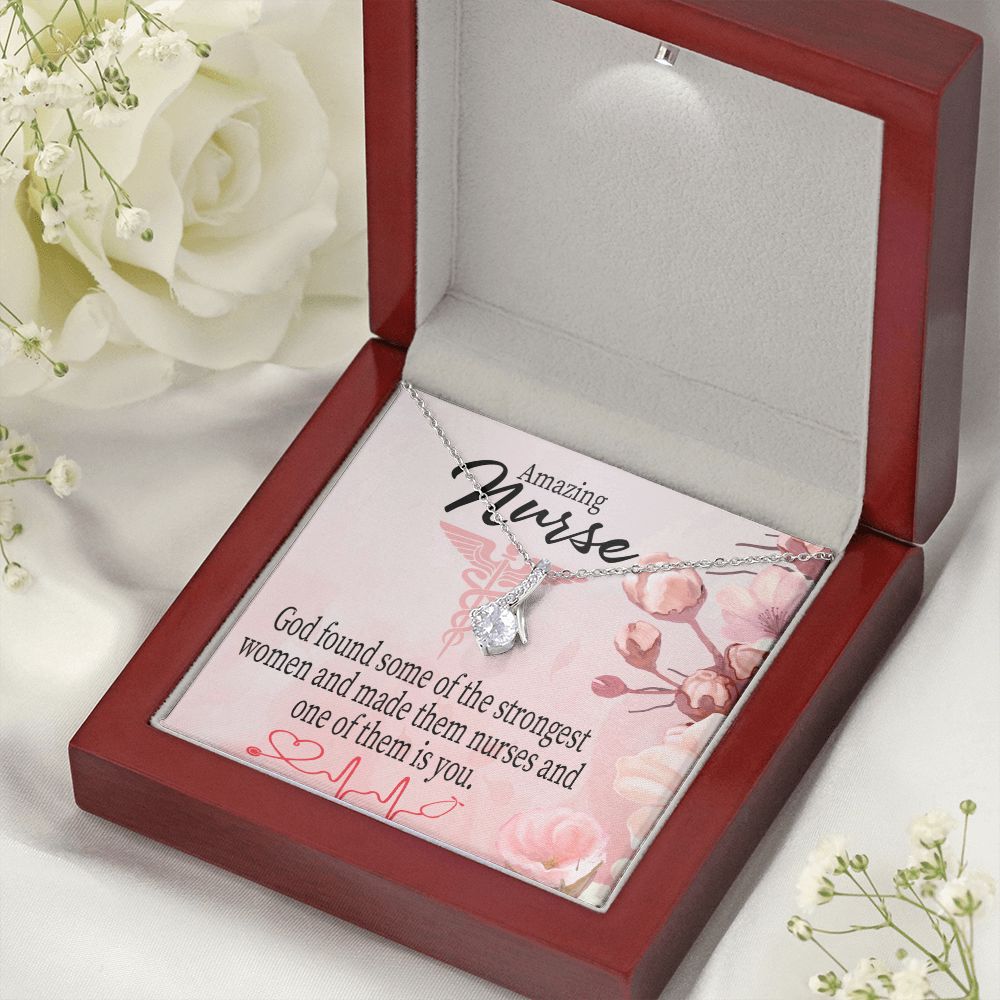 God Made Nurses Alluring Ribbon Necklace-Express Your Love Gifts