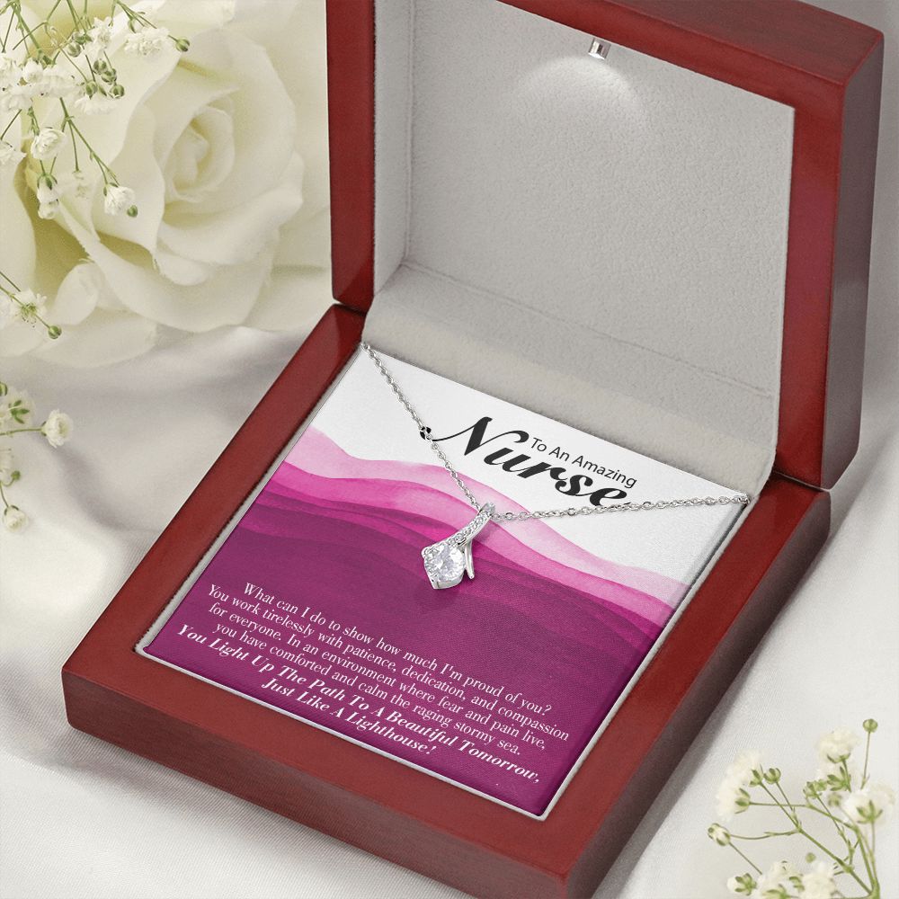 Inspirational Message for Nurse Alluring Ribbon Necklace-Express Your Love Gifts