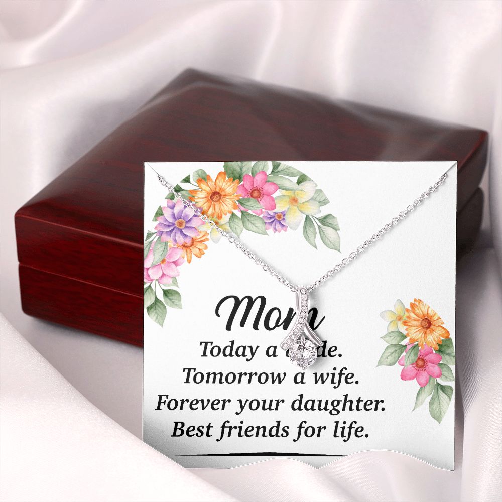 Mom Bestfriend For Life Alluring Ribbon Necklace-Express Your Love Gifts