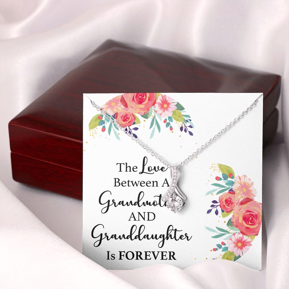 The Love Between a Grandmother and Granddaughter Alluring Ribbon Necklace-Express Your Love Gifts