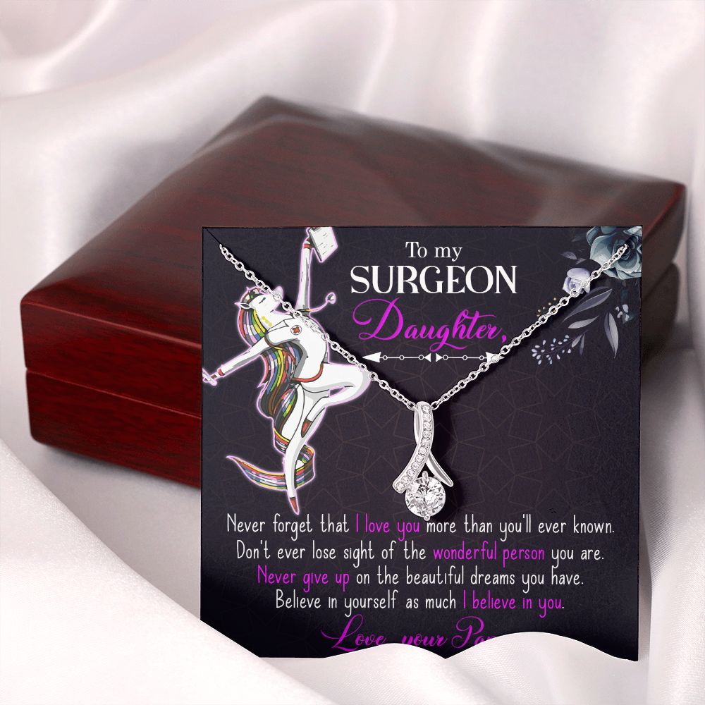 To my Surgeon Daughter Alluring Ribbon Necklace-Express Your Love Gifts