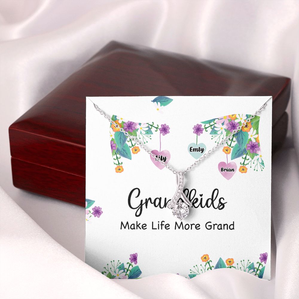 Grandkids Make Life More Grand Alluring Ribbon Necklace-Express Your Love Gifts