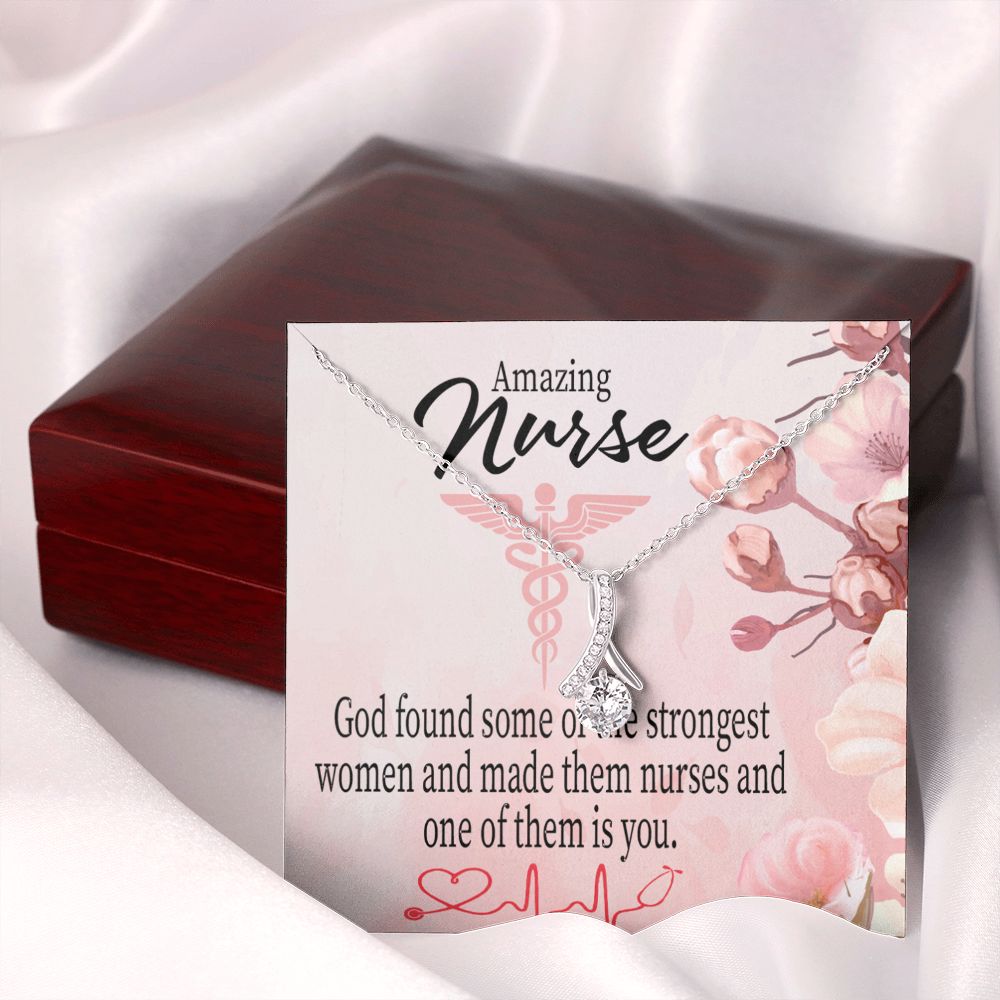 God Made Nurses Alluring Ribbon Necklace-Express Your Love Gifts