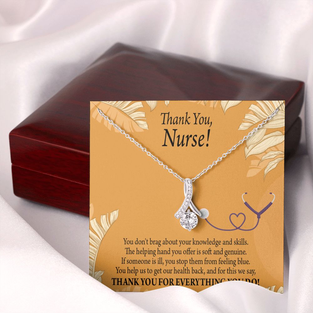Thank You Nurse Gift Alluring Ribbon Necklace-Express Your Love Gifts