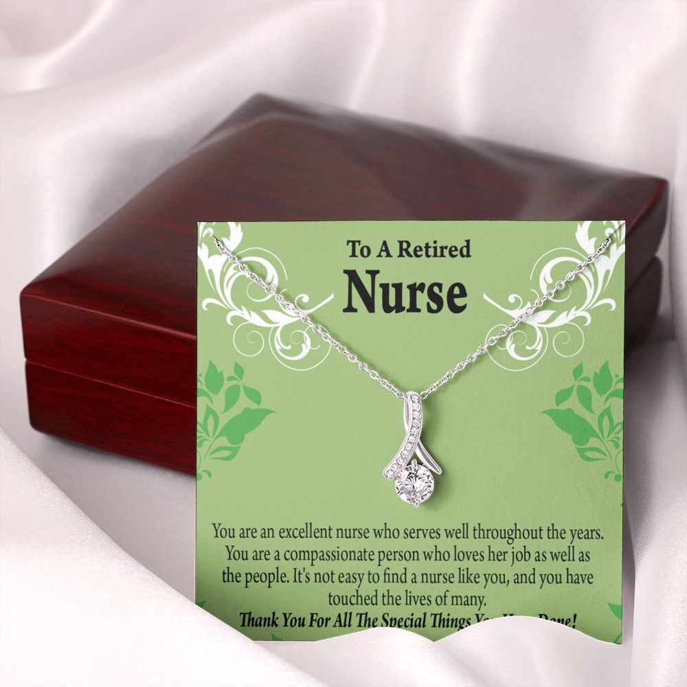 Retired Nurse Thank You Alluring Ribbon Necklace-Express Your Love Gifts
