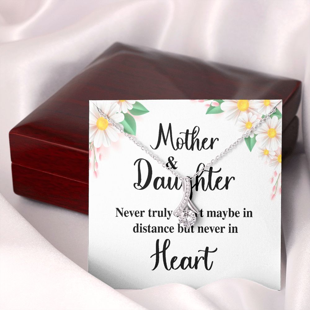 Mother and Daughter Never Truly Apart Alluring Ribbon Necklace-Express Your Love Gifts