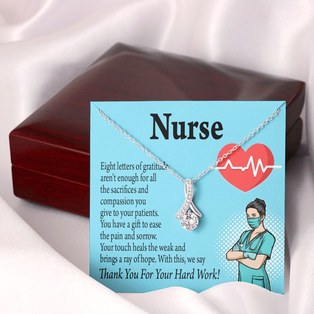 RN Nurse Gift Alluring Ribbon Necklace-Express Your Love Gifts
