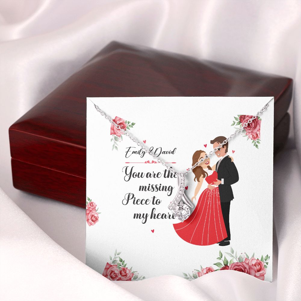 You Are The Missing Piece to My Heart Alluring Ribbon Necklace-Express Your Love Gifts
