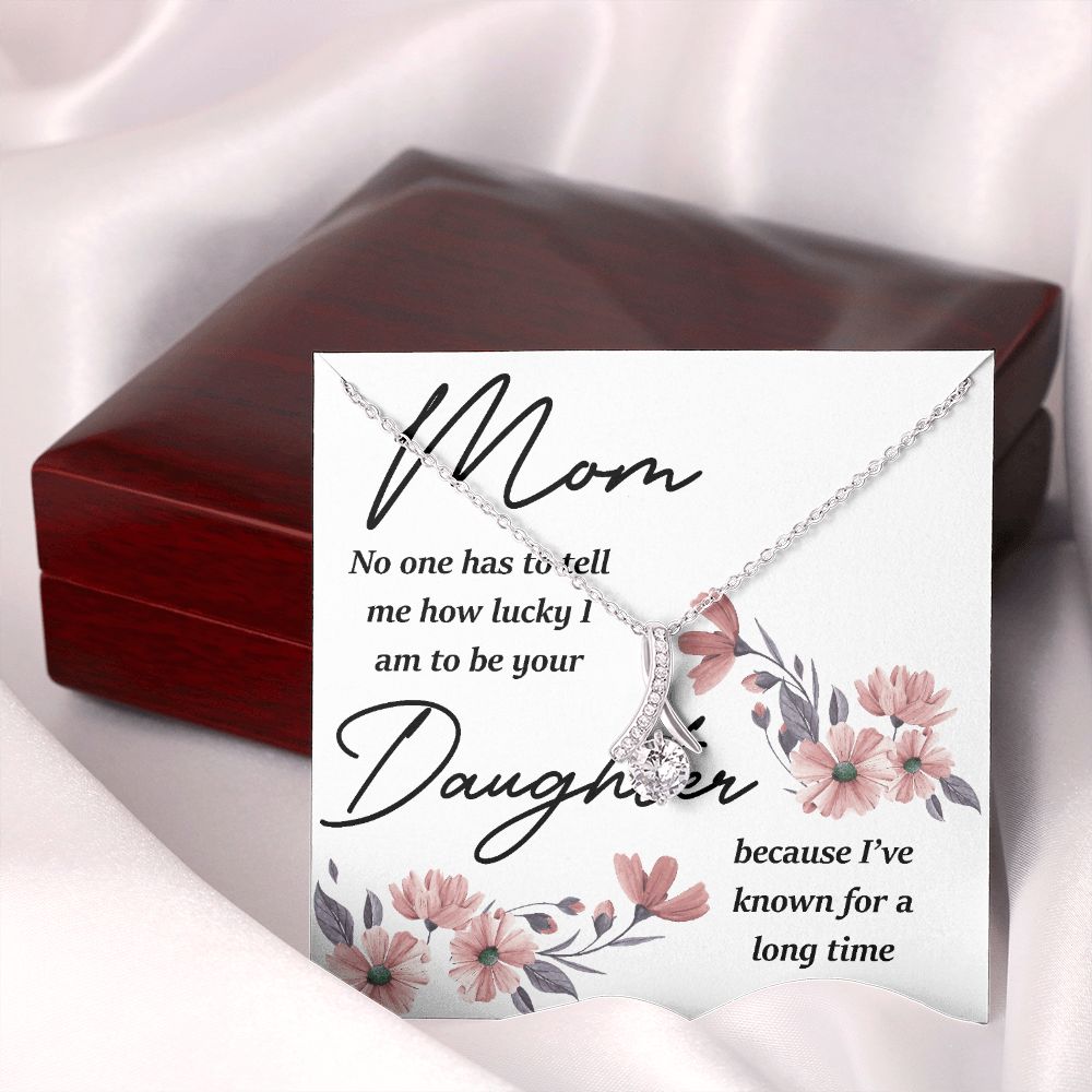 Mom No One Has Tell Me Alluring Ribbon Necklace-Express Your Love Gifts