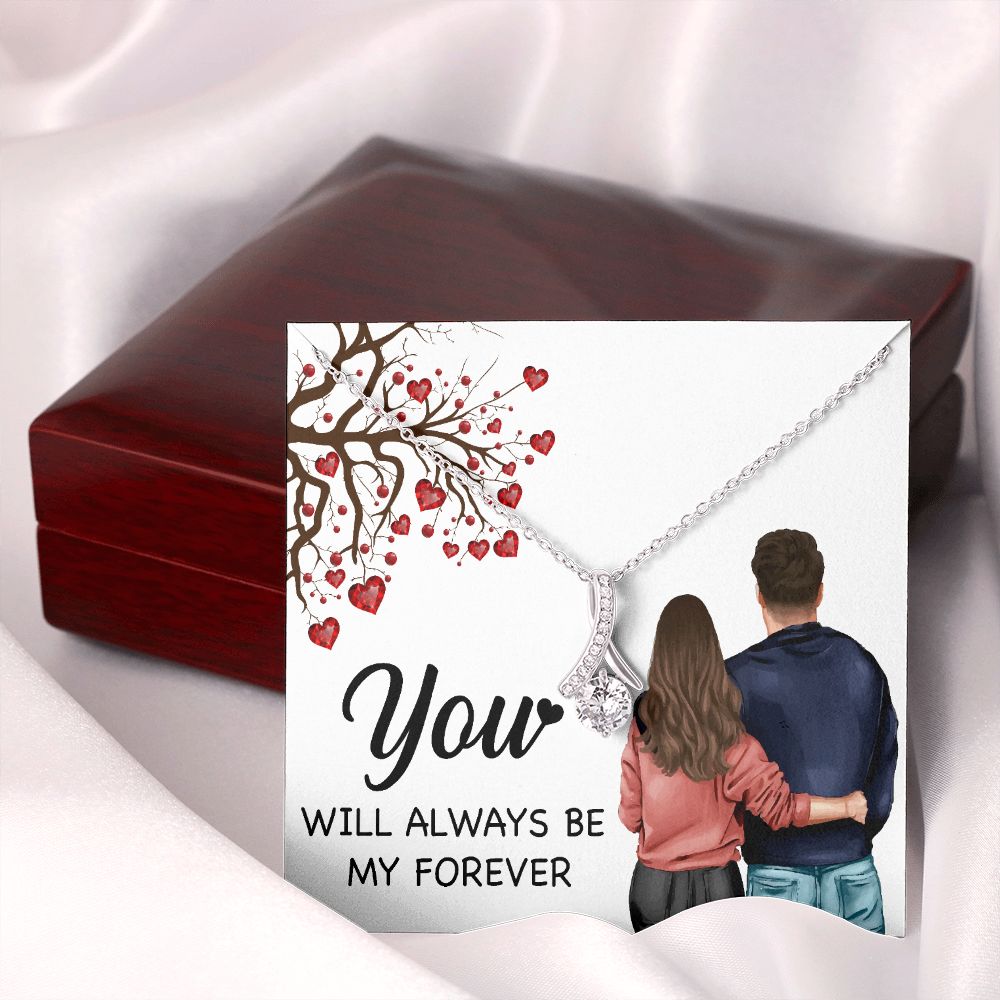 You WIll Always Be My Forever Alluring Ribbon Necklace-Express Your Love Gifts