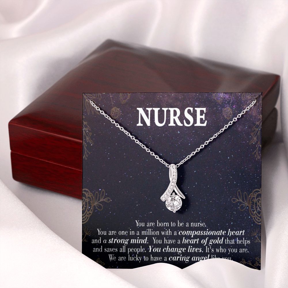 Caring Angel Nurse Alluring Ribbon Necklace-Express Your Love Gifts