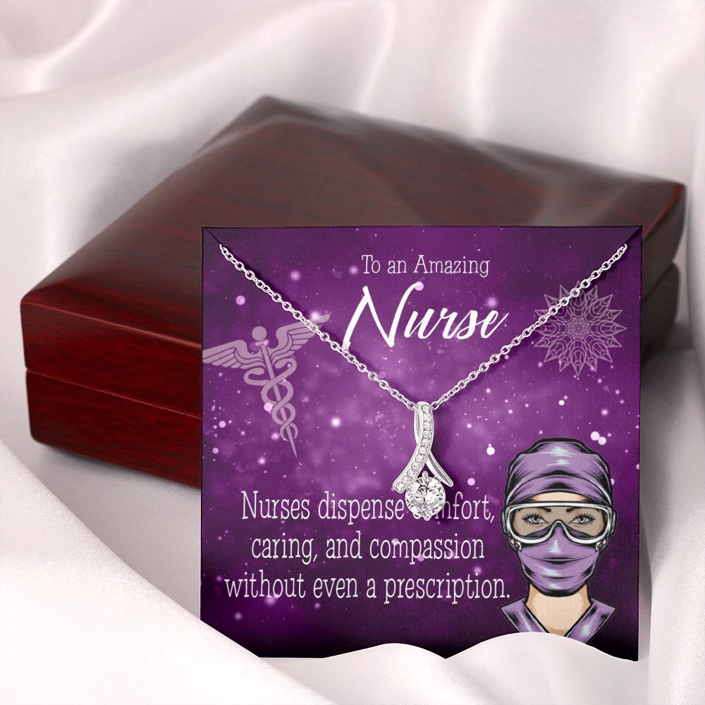 Nurse RN Caduceus Alluring Ribbon Necklace-Express Your Love Gifts