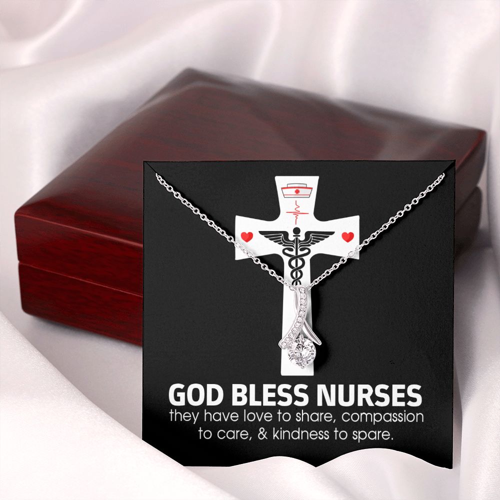God Bless Nurses Alluring Ribbon Necklace-Express Your Love Gifts