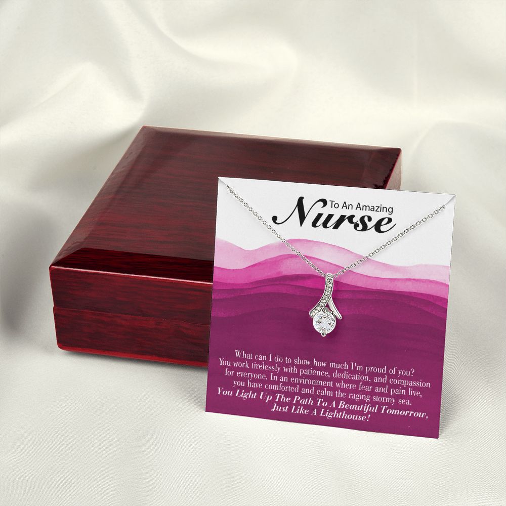 Inspirational Message for Nurse Alluring Ribbon Necklace-Express Your Love Gifts