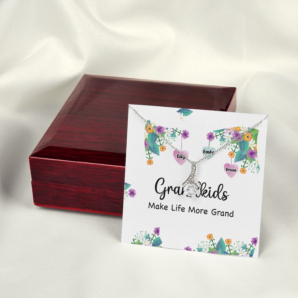 Grandkids Make Life More Grand Alluring Ribbon Necklace-Express Your Love Gifts