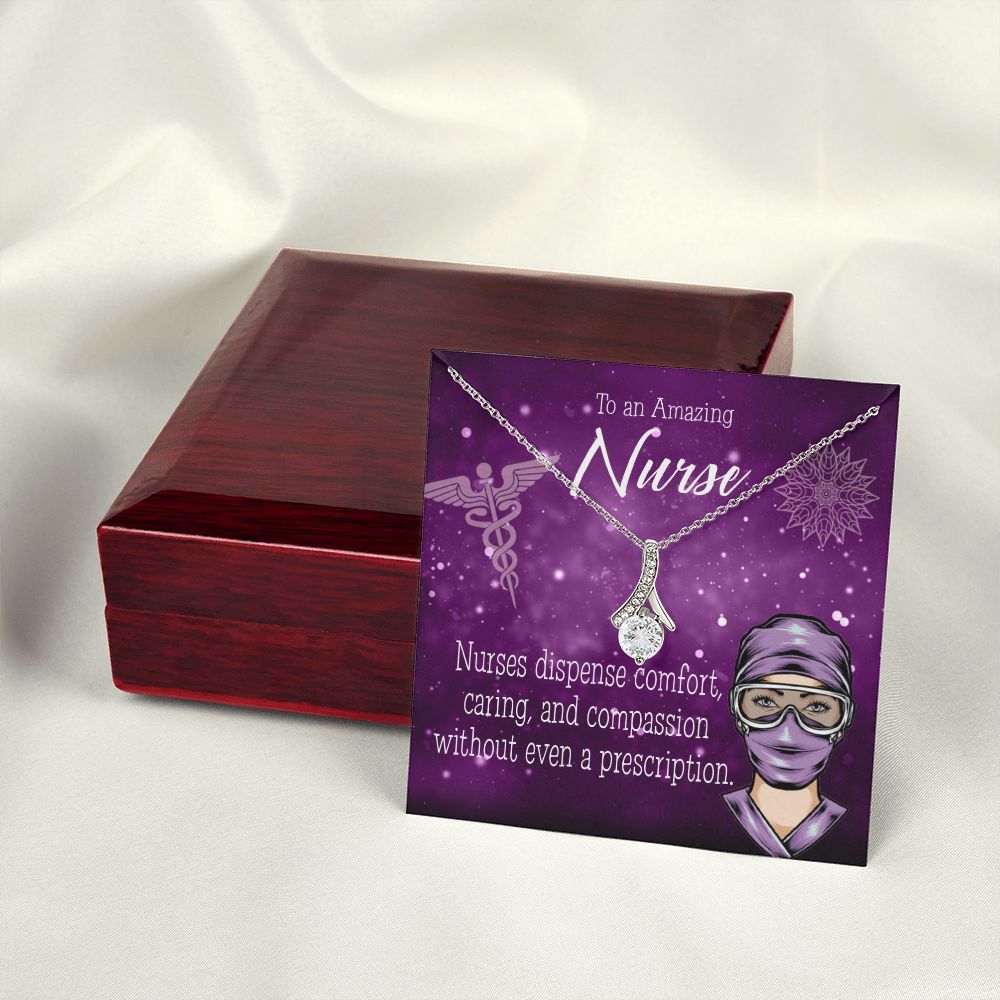 Nurse RN Caduceus Alluring Ribbon Necklace-Express Your Love Gifts