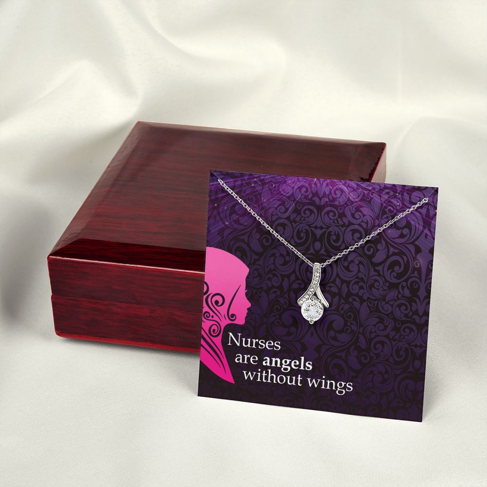 Nurses are Angels Alluring Ribbon Necklace-Express Your Love Gifts