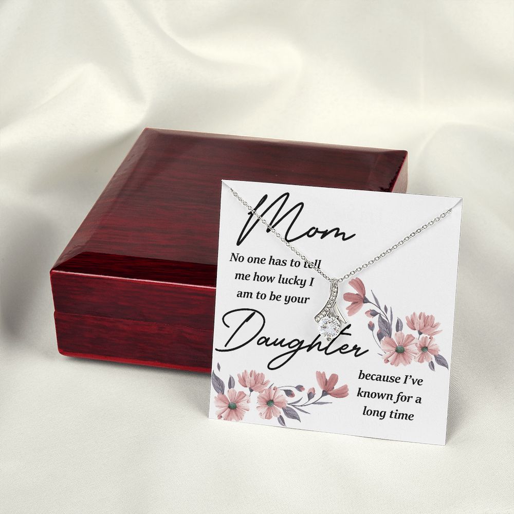 Mom No One Has Tell Me Alluring Ribbon Necklace-Express Your Love Gifts