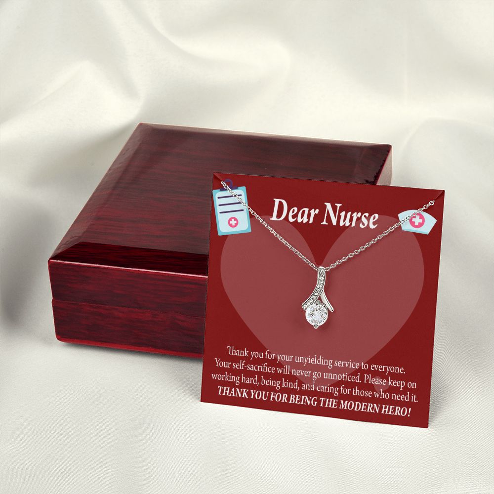 Thank You Ideas Nurses and Caregivers Alluring Ribbon Necklace-Express Your Love Gifts
