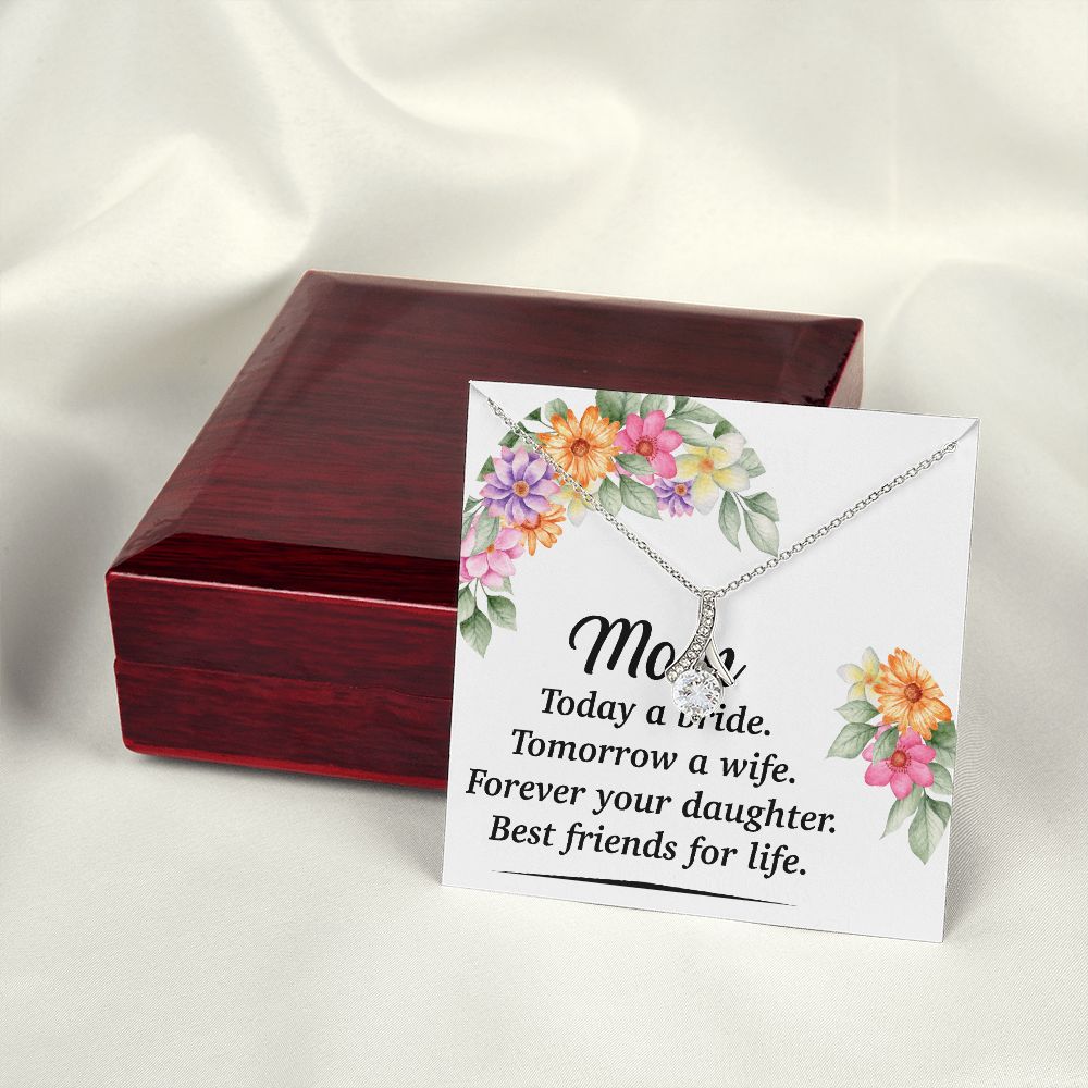 Mom Bestfriend For Life Alluring Ribbon Necklace-Express Your Love Gifts