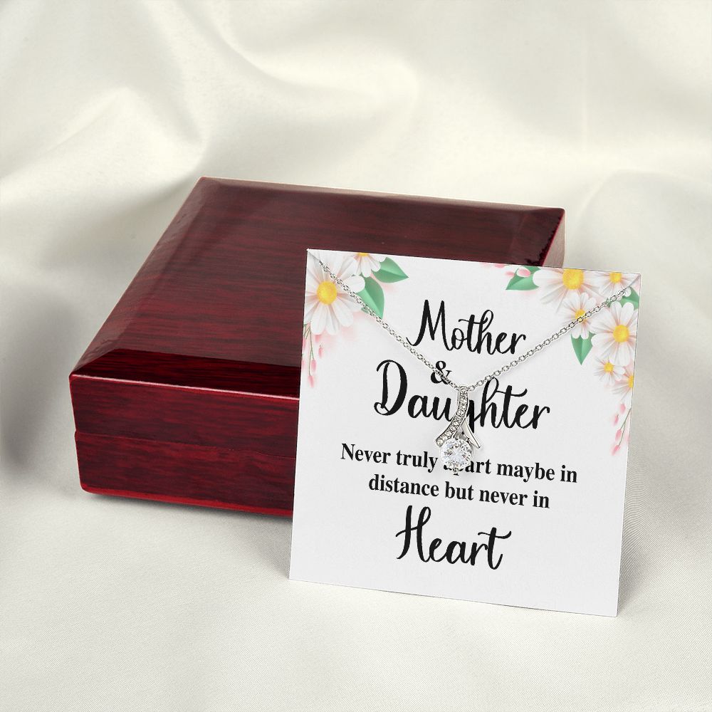 Mother and Daughter Never Truly Apart Alluring Ribbon Necklace-Express Your Love Gifts