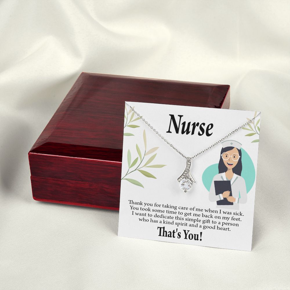 Simple Thank You Nurse Alluring Ribbon Necklace-Express Your Love Gifts