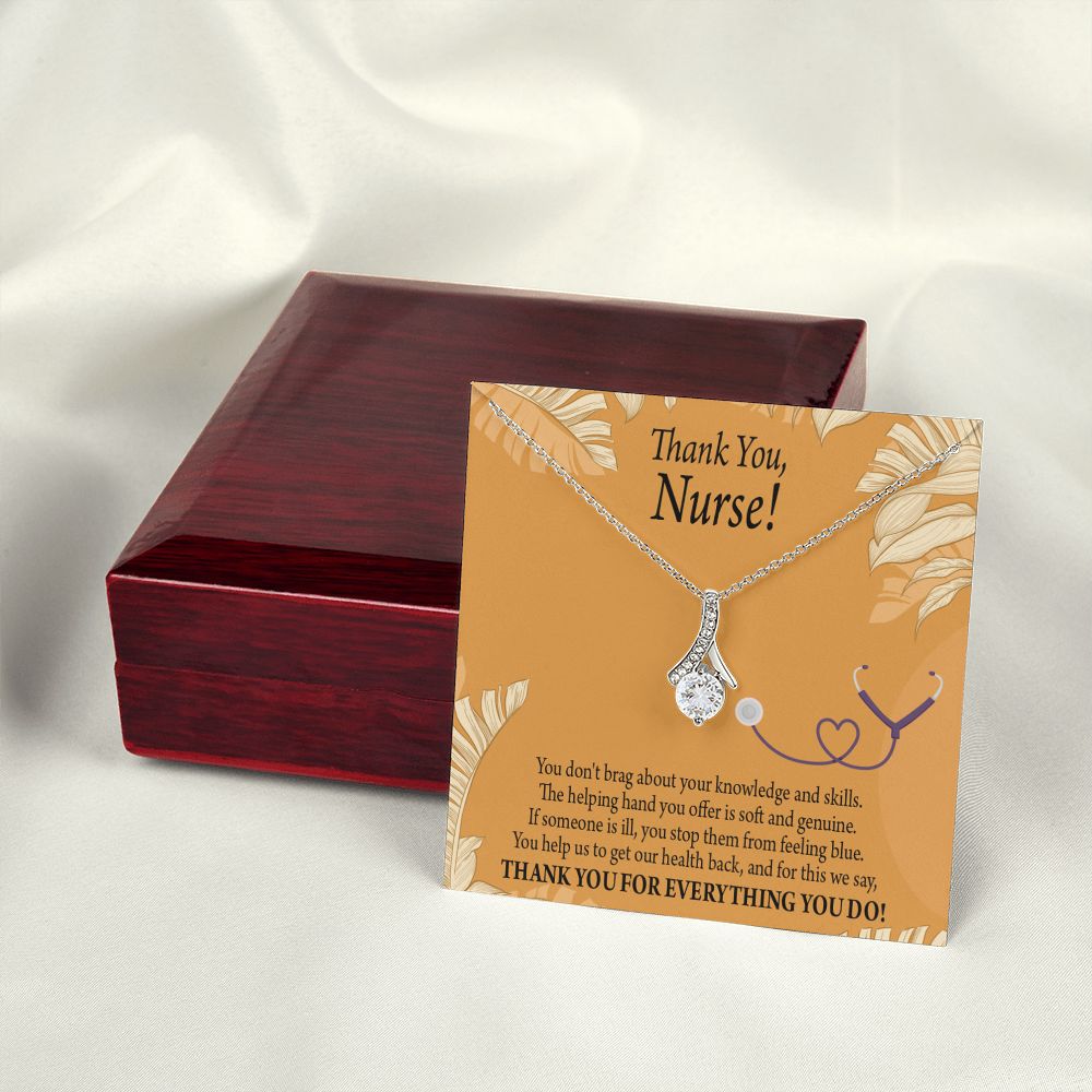 Thank You Nurse Gift Alluring Ribbon Necklace-Express Your Love Gifts