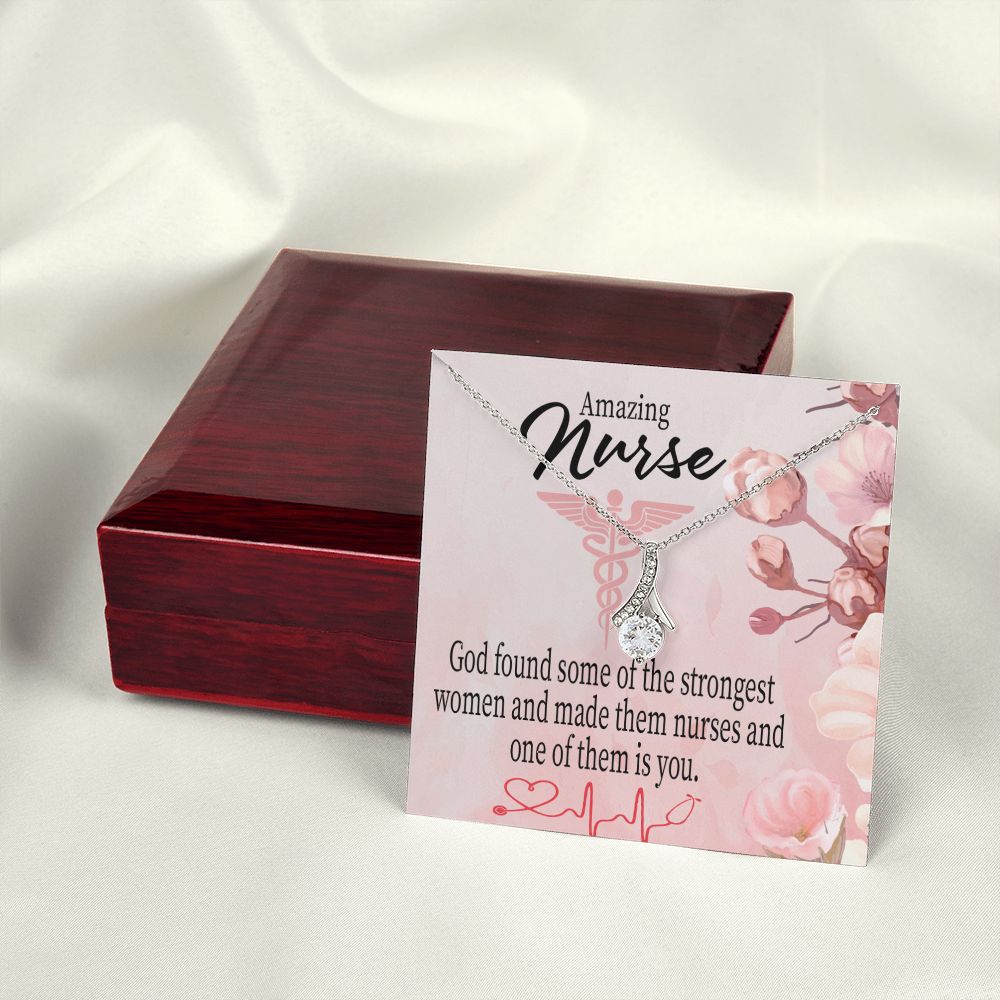 God Made Nurses Alluring Ribbon Necklace-Express Your Love Gifts