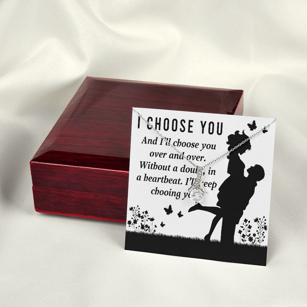 I Choose You Alluring Ribbon Necklace-Express Your Love Gifts