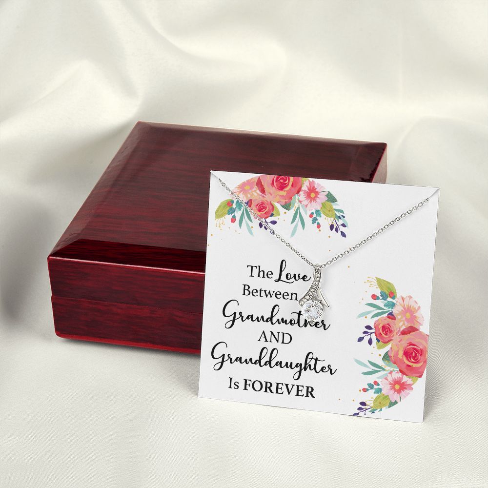 The Love Between a Grandmother and Granddaughter Alluring Ribbon Necklace-Express Your Love Gifts
