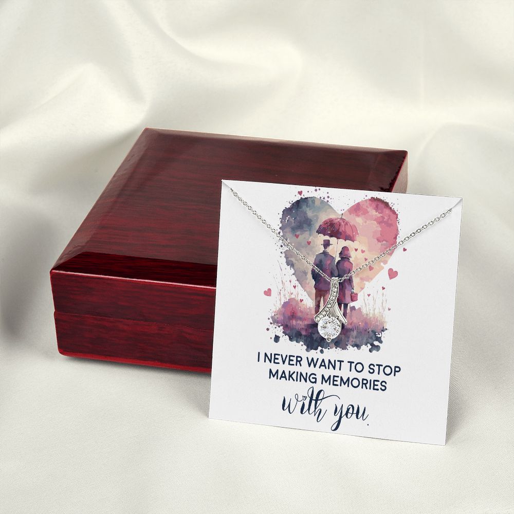 Never Stop Making Memories Alluring Ribbon Necklace-Express Your Love Gifts