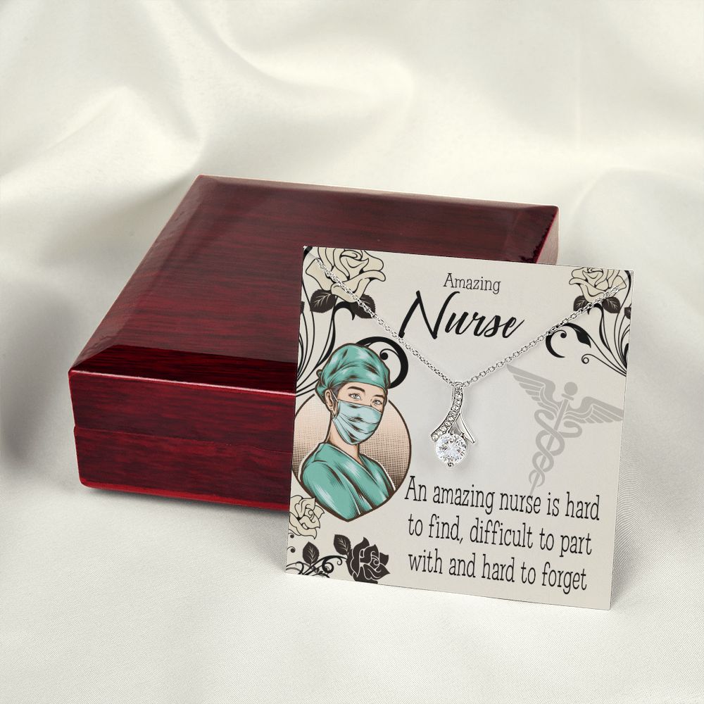 An Amazing Nurse Hard to Forget Alluring Ribbon Necklace-Express Your Love Gifts